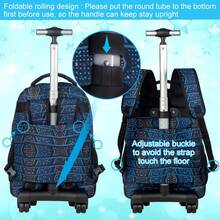 3PCS Soccer Rolling Backpack For Boys, Kids School Backpacks With Wheels, Roller Wheeled Bookbag Set With Lunch Box - Black - View 5