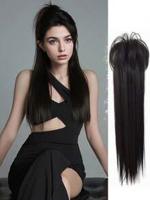 24 Inch Waterfall Style Long Straight Ponytail Wig, Sweet And Cool Girl High Ponytail Wig, Braid Suitable For Daily Wear - Multicolor - View 2