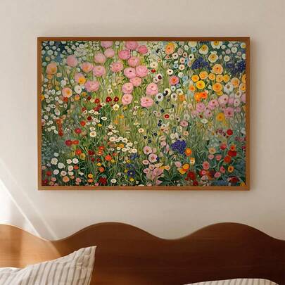 1幅帆布墙画，带框墙饰，抽象复古植物艺术海报，彩色花卉帆布画，创意壁画，生日礼物波西米亚花卉艺术，现代家居装饰，房间装饰美学，宿舍装饰，卧室装饰，客厅装饰，浴室装饰，厨房装饰，餐厅装饰，办公室装饰，春季装饰，春季海报