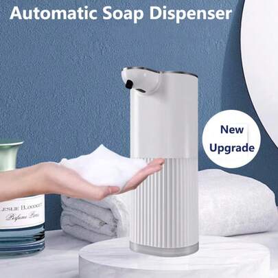 DONASIRA 360ml Touchless Smart Infrared Automatic Soap Dispenser, Hands-Free Foam Liquid Soap Pump, Electric Hand Sanitizer, 4 Adjustable Modes, 0.25s Fast Response, Wall-Mounted Or Countertop, Compatible With Various Liquids, Suitable For Hotel, School, Kitchen, Bathroom, Holiday Gift/Home Decor