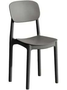 Silla de Comedor Moderna con Respaldo Cuadrado, Apilable, de Plástico Premium, Sillas de Comedor Apilables de Plástico Moldeado Contemporáneo (Resistencia Reforzada de 400 kg, Gris) - Naranja - Ver 1