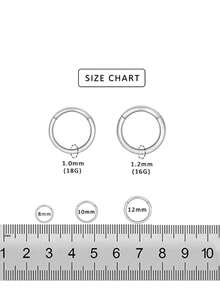 1pc Skin-Friendly Hypoallergenic Seamless Closed Titanium Steel Lip Ring Nose Ring Punk Snap Earring, Unisex Body Piercing Earring Nose Ring Lip Ring Universal Ring - Closed Lip Ring - View 3
