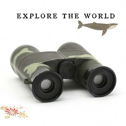 1 pieza Binoculares pequeños negros de 6x35 con camuflaje, accesorio decorativo para exteriores