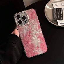 Funda de teléfono a la moda - Textura de satén plumoso Compatible con todos los modelos de teléfonos inteligentes Apple El regalo perfecto para ella, una opción ideal para San Valentín - Negro - Ver 3
