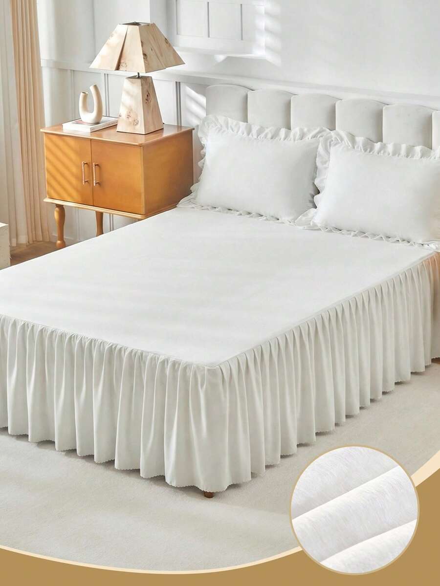 1 chiếc ga phủ chân giường, bộ đồ giường, ga trải giường mềm mại và thoáng khí, chất liệu lụa sang trọng, nhẹ nhàng cho tóc và da, viền xếp ly có dây chun, mang lại giấc ngủ thoải mái, phù hợp với giường đơn, đôi, cỡ Queen, cỡ King, có thể giặt máy, trang trí mùa thu, trang trí phòng ngủ.