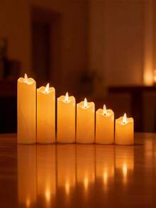 Realistic Flame LED Electronic Candle Set, Warm Light Wave Rim, Birthday Gift, Holiday Atmosphere Decor Light, Luxury Home Soft Furnishing Decoration Light - Multicolor - View 2