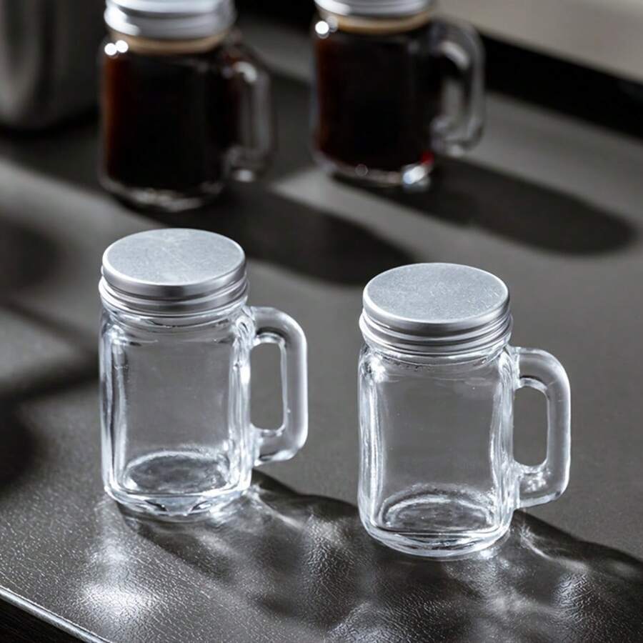 Bộ 6/12 cốc mini có tay cầm kiểu Ý, làm bằng thủy tinh, dễ mang theo, có thể đựng espresso, thích hợp dùng khi cắm trại. - Trong suốt - Xem 1