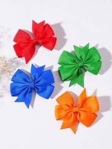 20Pcs Hair Bows Random Color Hair Barrettes Cute Hair Clips Adorable Hairpins Elegant Bowknot Hair Clips Colorful Hair Decor Hair Acc For Girls Teens Party Wear Daily Use Outfits Birthday Holiday Valentine's Day Gifts - Multicolor - View 5