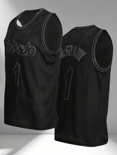 Camiseta sin mangas de cuello en V con bordado de baloncesto para hombre, top deportivo casual negro para fiestas