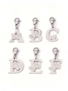 1pc Stainless Steel Letter Pendant With Butterfly Clasp, 18K Gold Plated DIY Jewelry Accessory - Pendants - View 2