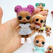 LOL SURPRISE LOL惊喜娃娃，随机赠送1个8厘米娃娃和1个迷你娃娃，稀有收藏玩具，逼真模型玩具，圣诞节/生日礼物，DIY创意礼物送给朋友 - 彩色 - 查看 7