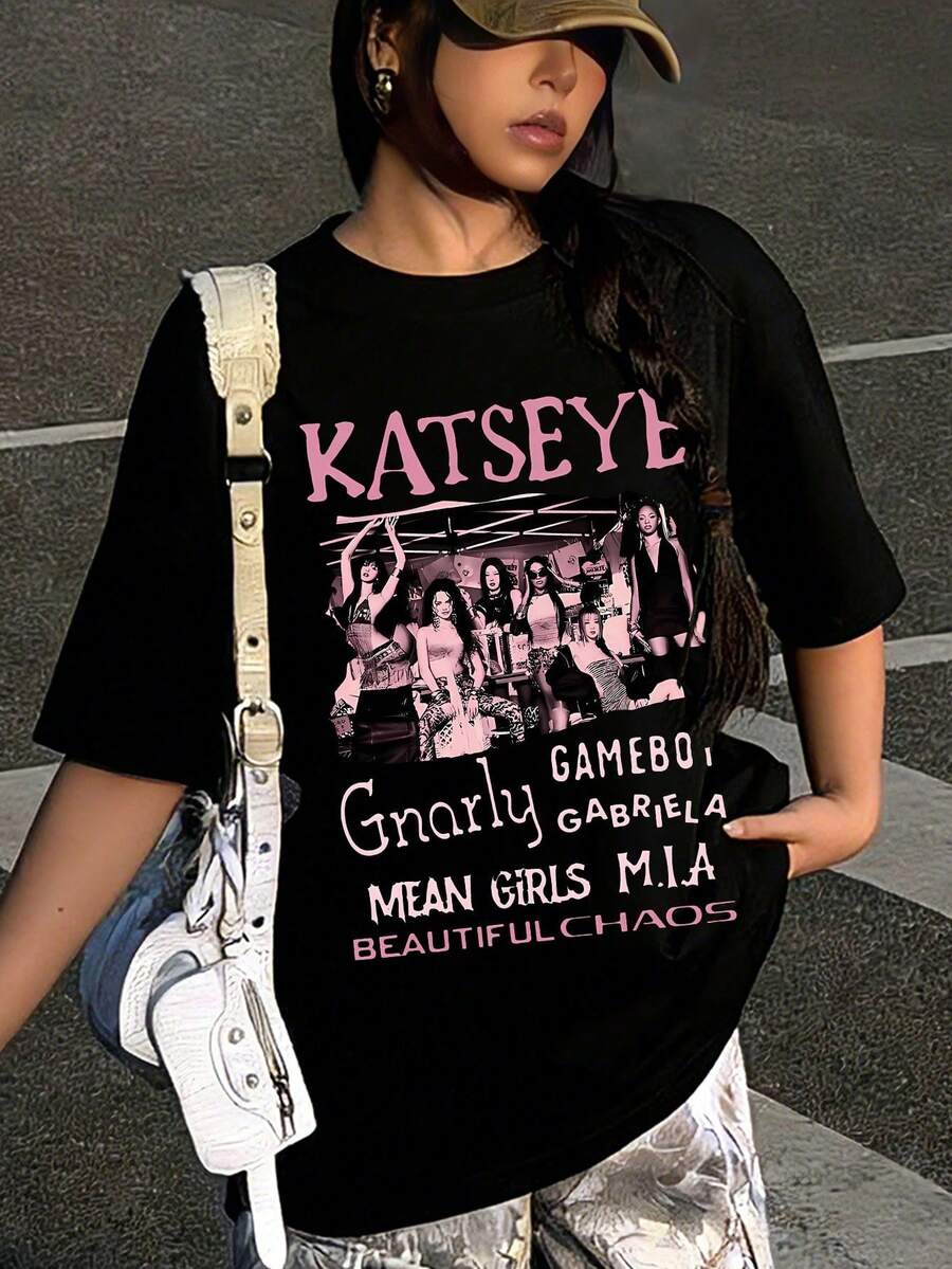 Anti Social Club Lightning Bolt 1pcs Men's 100% Cotton Tee Streetwear Double Sided Digital Printed 220g T Shirt Casual Style Graphic Top YC9M - 黑紫色 - 查看 1