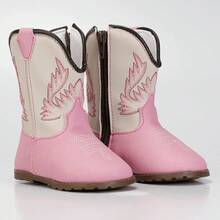Baby Girl/Boy Texan Boot Set, Soft And Comfortable Baby Shoes + Cotton Socks FARMFUN - Mati dan Merah Muda - View 5