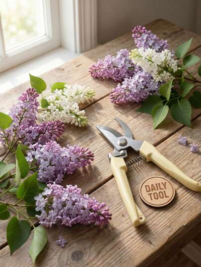 1pc Stainless Steel Spring Pruning Shears, Wear-Resistant, Not Prone To Rust. Suitable For Pruning Tree Branches / Caring For Flower Branches. The Spring Provides Effortless Rebound, And The Non-Slip Handle Design Makes Operation Easy. It Is A Gardening Pruning Tool.