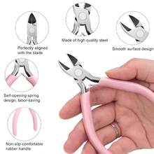 DIY Jewelry Making Tool Kit, Includes 4 Unique Pliers - Bent Nose Pliers, Round Nose Pliers, Pointed Nose Pliers, Diagonal Cutters, Pink Tweezers And Jump Rings - Essential Handcraft Tools For Beginners To Professionals - Jewelry Pliers Set - View 4
