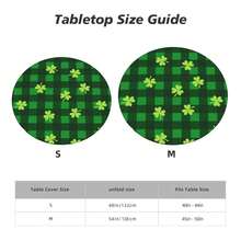 Leaves Clovers St. Patrick's Day Round Fitted Tablecloth With Elastic Edged, Circle Tablecover Waterproof  Household Table Cover For Outdoor Indoor Patio Kitchen,Home Kitchen Dining Camping Table Decor 40~50 In - Check Four-leaf Clover - View 9