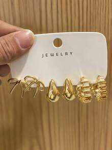 6-18件新款时尚CCB耳环，适合全年日常佩戴 - 彩色 - 查看 7