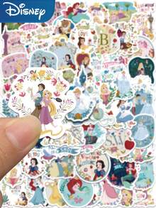 60pcs Disney Princess Stickers Mermaid Ariel Snow White Jasmine Princess Decals For Phone Laptop Suitcase Scrapbook Helmet Guitar Cartoon Graffiti Stickers - A - View 5