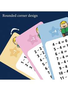 1 set de tarjetas de aprendizaje de matemáticas, borrables, suma, resta, multiplicación, división, herramienta educativa de aprendizaje, arte & manualidades, suministros de pintura - color - Ver 6