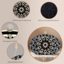 SH Clutch Purses For Women Formal Rhinestone Evening Bag Sparkly Handbags Wedding Party Cocktail Prom - Embrague negro - Ver 8