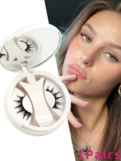 1 Pair Magnetic Eyelash Applicator Set, Thick Cartoon Style Design, No Glue Needed, Easy To Wear And Remove, Size 4-14mm