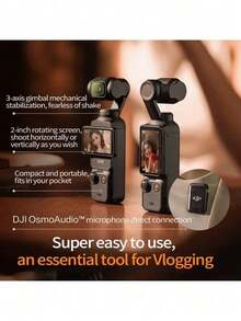 dji Osmo Pocket 3 口袋云台相机，1英寸CMOS传感器，支持4K 120fps视频拍摄，充电20分钟可拍摄2小时，配备2英寸触摸屏，高清数码Vlog相机 - 黑色 - 查看 7