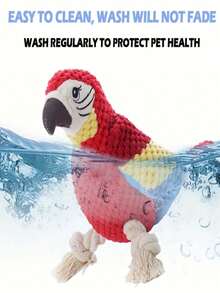 逼真的毛绒鹦鹉蜥蜴宠物玩具，带音效，有助于清洁和磨牙，适合作为猫狗节日礼物。 - 彩色 - 查看 3