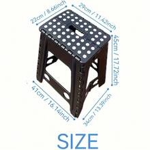 LOVEWE 17.7 Inch Folding Step Stool With Handle - Heavy-Duty Plastic, Lightweight Compact For Easy Storage, Perfect For Bathroom Kitchen Bedroom - Black - View 1