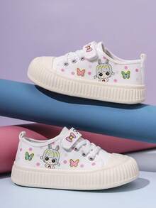 A Pair Of Boys' And Girls' Canvas Shoes, Autumn New Style, Children's Cloth Shoes, Girls' Spring And Autumn Shoes, Kindergarten Children's Soft Soled Board Shoes, Girl's Shoes Suitable For All Seasons - White - View 7