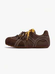 CAMEL CROWN Women's Outdoor Casual Sneakers, Comfortable Breathable Non-Slip Trainers, Hidden Wedge Booties - Brown - View 2