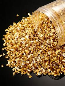 1 Box Gold-Plated Glass Shards, Asymmetrical Metal Bits, Short & Chunky Glitter Beads, 1.5-3mm, Suitable For Epoxy Resin Molds, DIY Nail Art, Vase Fillers, Jewelry Making And Craft Decorations - Multicolor - View 1