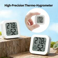 1/2 piezas Termómetro digital mini e higrómetro, medidor de temperatura y humedad de alta precisión para interiores, indicador de nivel de confort para el hogar, oficina, automóvil, bodega de vino, hábitat de reptiles - Termómetro e higrómetro - Ver 4
