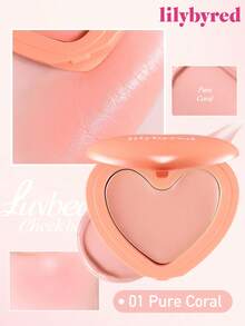 lilybyred K-Beauty Luv Beam腮红膏，质地柔滑，持久显色，打造自然光泽妆容，丝绒般柔润，打造自然妆效，日常妆容腮红 - 01 Pure Coral - 查看 1