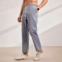 Driftmere 男士时尚抽绳腰斜口袋七分裤，秋季 - 灰色 - 查看 10