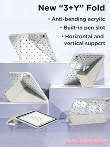 波点图案极简主义9.7/10.2/10.5/10.9/12.9英寸/Pro 11平板电脑保护套，适用于第十代Galaxy Tab S6 Lite 10.4英寸、Kindle Paperwhite第十二代（2024年款）、Kindle（第十一代至2024年款），柔软防震，支持智能睡眠/唤醒，Y型折叠支架，多角度观看。 - 彩色 - 查看 7