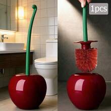 Red Cherry-Shaped Toilet Brush Set, Creative Cleaning Brush With Soft Bristles, Reusable, Long Handle, Plastic Material, Enhances Bathroom Ambiance, No Electricity Required, Commercial Cleaning Tool, Suitable For Home Bathroom - A - View 16