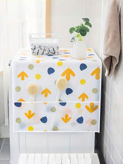 PEVA材质冰箱罩，带防尘悬挂式收纳袋，多口袋布艺收纳袋，适用于冰箱顶部和侧面，防水防油，经久耐用，是理想的家用收纳方案。多功能悬挂式收纳袋，方便厨房整理，是保护和收纳冰箱的实用家居用品。节省空间的设计，适用于厨房、食品储藏室和日常家居使用。