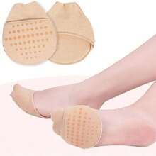 1 Pair Beige Forefoot Socks For Women, Breathable Silicone Non-Slip Forefoot Pads For High Heels, Summer - Beige - View 2