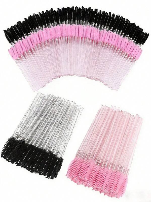 500/100/50 Disposable Eyelash Extension Brush, Makeup Brush, Eyelash Brush, Eyelash Aid, Eyelash Clamp, Specialized Eyelash Extension Brush, Eyebrow Brush, Eyebrow Brush, Eye Shadow Brush, Curling Brush, Curling Wand (Multi-Colored)