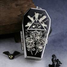1pc God's Eye Design Ashtray, Available In Gold, Red, Yellow, Red, Gray, Blue Eye Colors, Keychain Design For Easy Carrying, Punk Coffin Shaped Ashtray - Eye Of God - View 8
