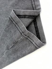 230g Washed And Used T-Shirt, Front Tito's Handmade Vodka Logo, Back With  AUSTIN TEXAS Tito's HANDMADE Vodka  Circular Text And Brand Logo, Tito's Vodka Theme.Jpg - Xám - Xem 4