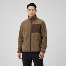 Timberland 男士 AF OUTDOOR ARCHIVE RE-ISSUE POLARTEC 200 抓绒夹克，梭织连帽夹克 A2M3H-BK0 - 棕色 - 查看 1