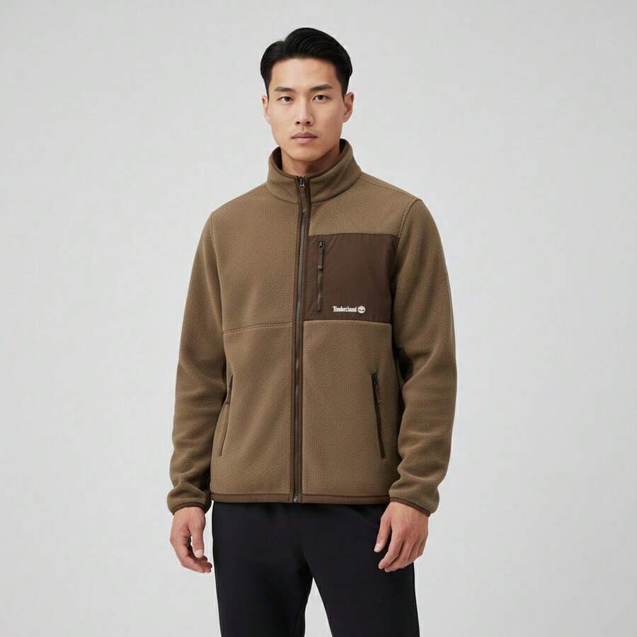 Timberland 男士 AF OUTDOOR ARCHIVE RE-ISSUE POLARTEC 200 抓绒夹克，梭织连帽夹克 A2M3H-BK0 - 棕色 - 查看 1
