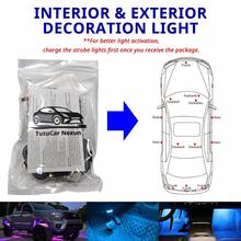 TutuCar Nexun LED Motorcycle Lighting Kit RGB Remote Control Dynamic Strobe Lights Wireless 8 Colors Rechargeable Footwell Ambient Custom Exterior Interior Decorative Accessories Underglow Kit Side Warning For Cars SUV Bike Truck Aircraft Gift For Men Side Lamps - màu đen - Xem 8