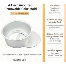 1pc Detachable Halloween Celebration 4"/ 5"/ 6"/ 7"/ 8"/ 9"/ 10"/ 12"/ 14" Round Anodized Removable Bottom Cake Pan, Aluminum Alloy Baking Mold For Sponge Cake - Xem 5