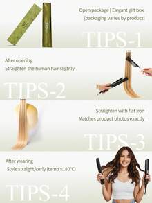 DNE HAIR 10片装100%真人发胶带式接发片 #P18/613 脏金色挑染直发 14-22英寸 丝滑无痕隐形优质高密度接发片，适合头发稀疏及沙龙使用，适合所有女性日常佩戴 - S18/613 - 查看 9