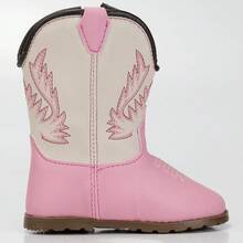 Baby Girl/Boy Texan Boot Set, Soft And Comfortable Baby Shoes + Cotton Socks FARMFUN - Mati dan Merah Muda - View 3