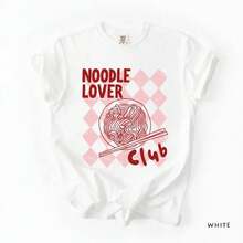 1 Camiseta Mexicana para Mujer, para Amantes de los Fideos, Camiseta de Colores Cómodos: Camiseta con Gráficos Retro de Comida, 180G, Top Cómodo para la Familia, Camiseta Moderna Y2K, Camiseta Lavable a Máquina, Camiseta de Textura Suave, un Bonito Regalo para Mujeres, Top de Cuello Redondo - Blanco - Ver 5