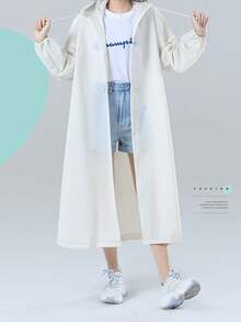 1件装便携式一次性高品质EVA雨衣 - 轻便成人雨衣，带可调节帽兜和袖口，男女通用，适合日常通勤、户外露营、徒步、骑行、旅行、钓鱼、登山和其他户外活动。独立包装，春夏之选，是伴娘礼物、海滩度假和四季皆宜的理想之选。 - 彩色 - 查看 17