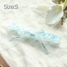Personalized Wedding Gift Personalized "Something Blue" Bridal Wedding Strap With Name And Date Custom Ruffle Wedding Bridal Strap With Bow Collection Custom Date Lace Bow Wedding Accessory Bridal Gift Bridal Party Classic Bridal Style Fashion - Pearlless Version - View 17